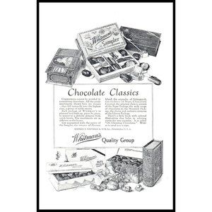 1924 Whitman's Chocolates and Confections Vintage Print Ad Wall Art Photo